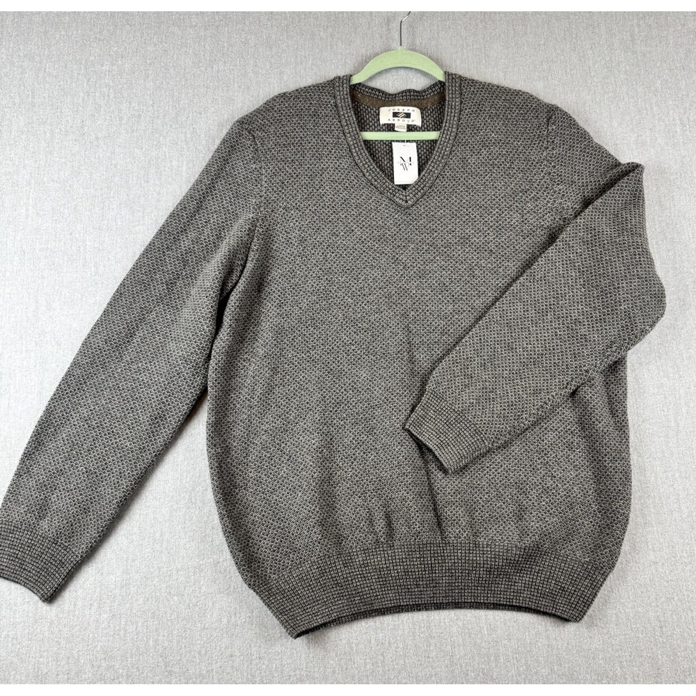 Joseph Abboud Mens Wool Blend V Neck Sweater‎ Gray XL New with Tags